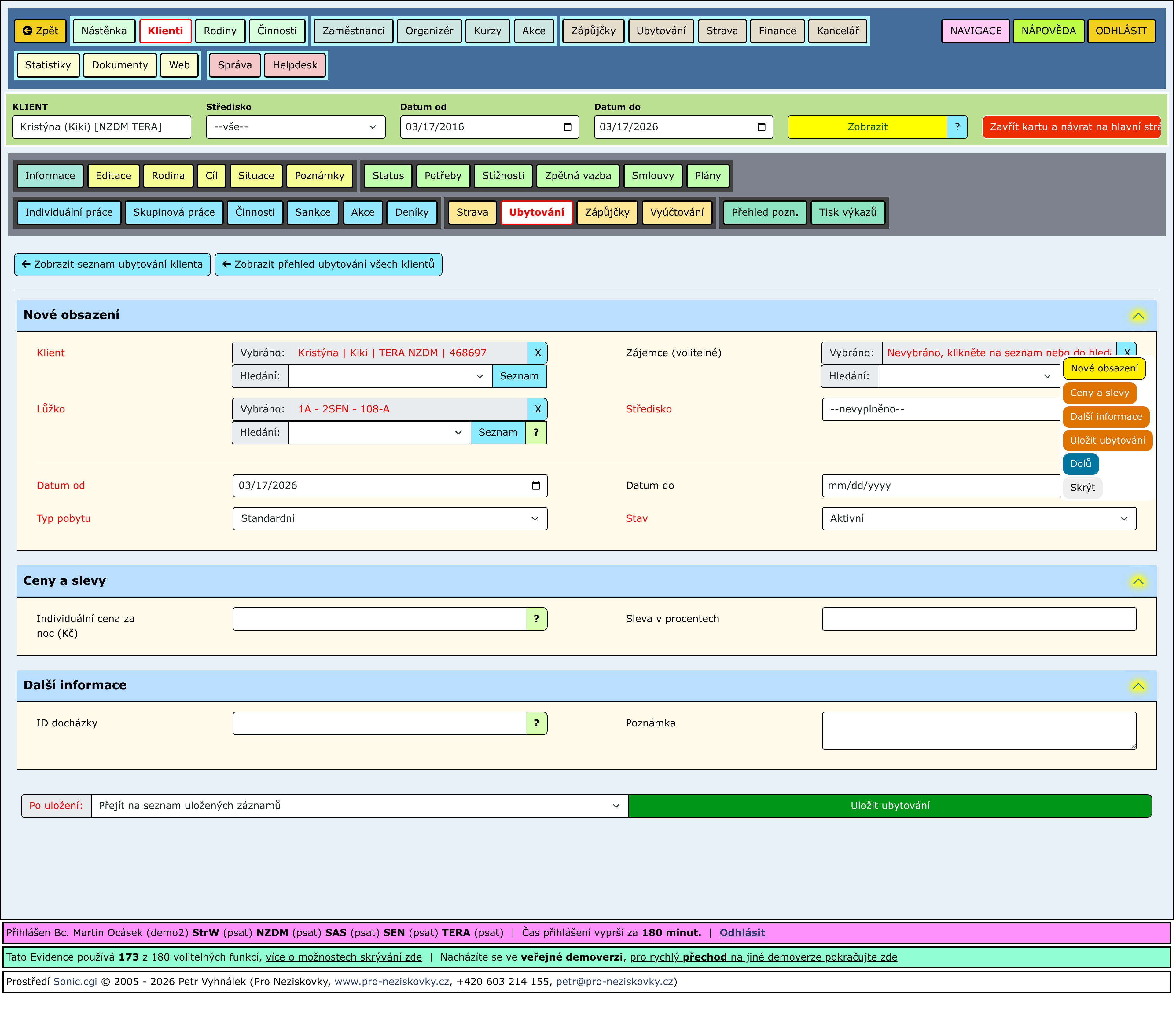 Rozbalené části stránky